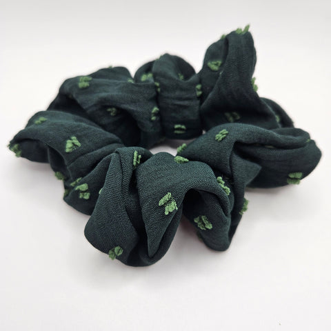 Emerald Green Textured Scrunchies