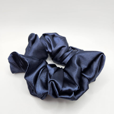 Satin Navy Scrunchies