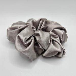 Satin Grey Scrunchies