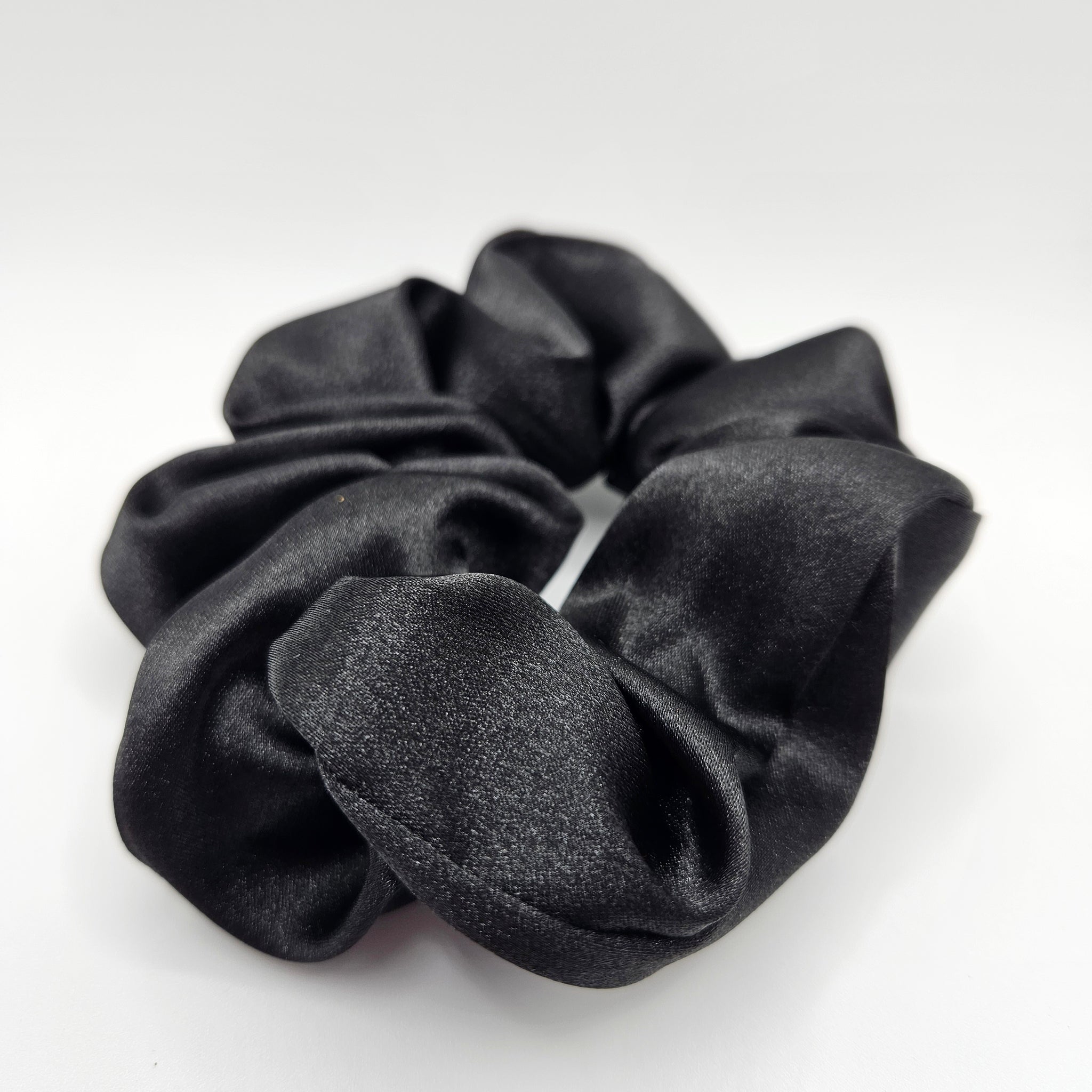 Satin Black Scrunchies