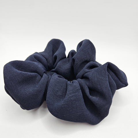 Plain Navy Scrunchies