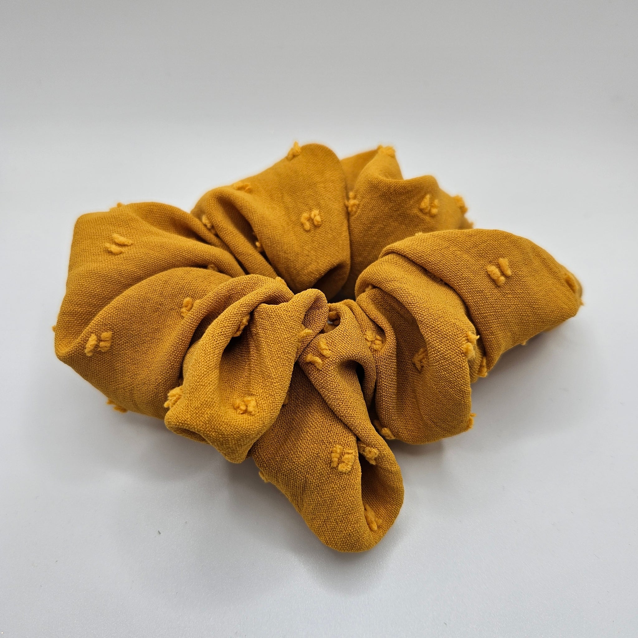 Mustard Textured Scrunchies