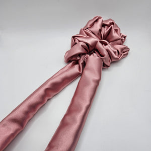 Pink Satin Bow-Tie Scrunchies