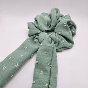 Mint Textured Bow-Tie Scrunchies