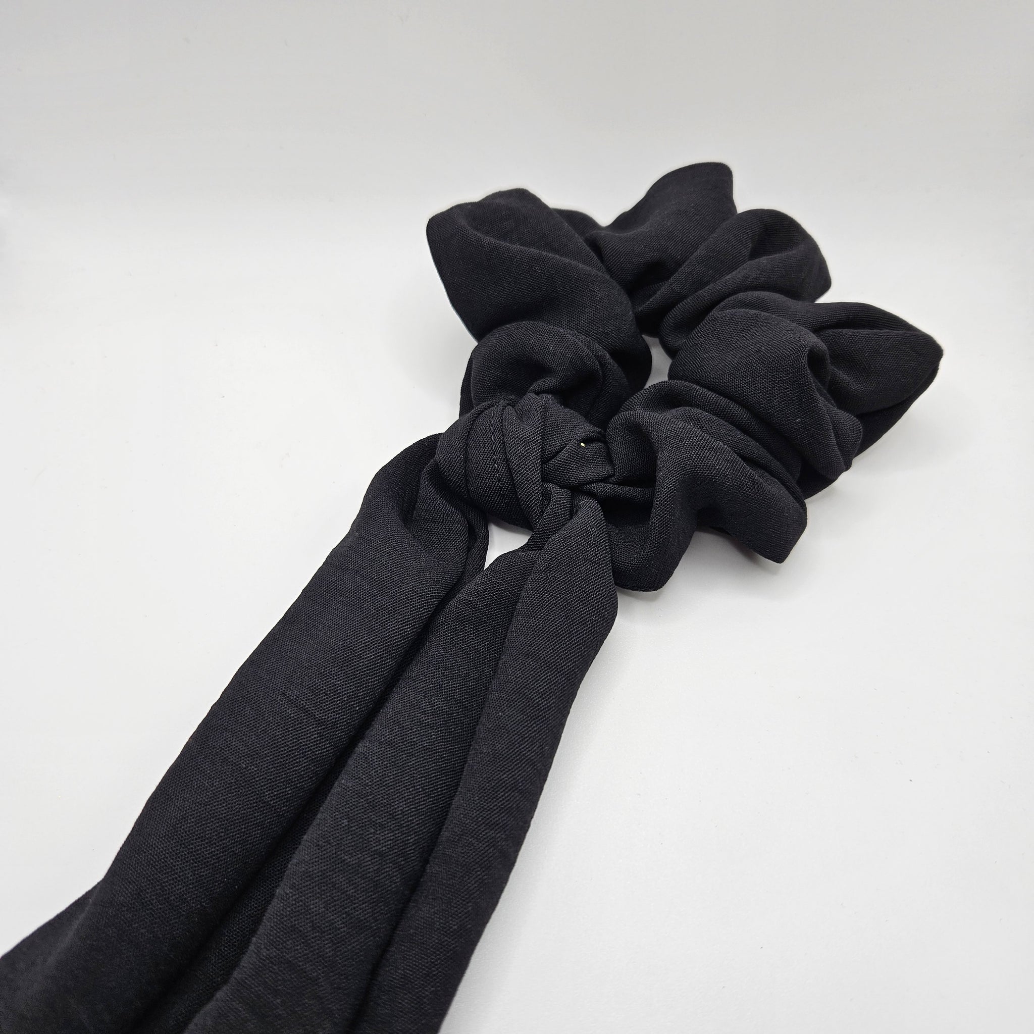 Plain Black Bow-Tie Scrunchies