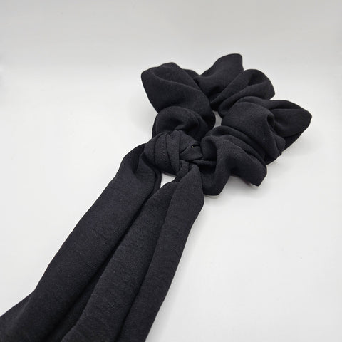 Plain Navy Bow-Tie Scrunchies