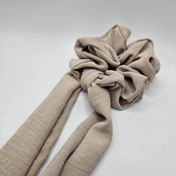 Light Tan Bow-Tie Scrunchies