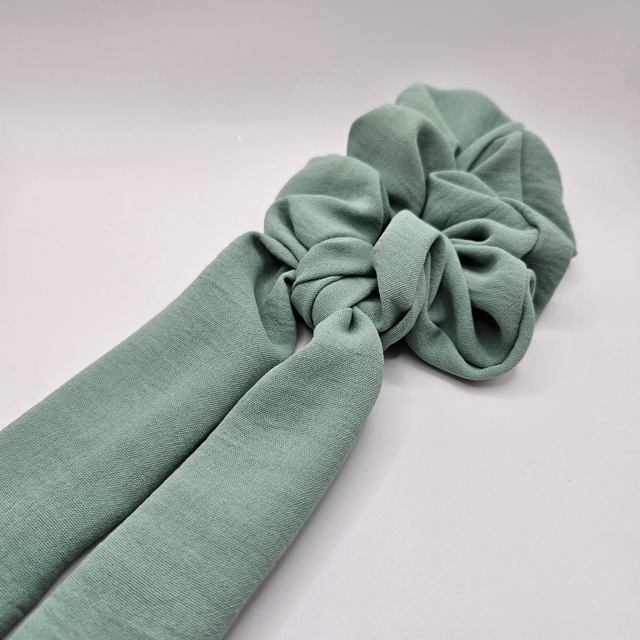 Plain Mint Bow-Tie Scrunchies