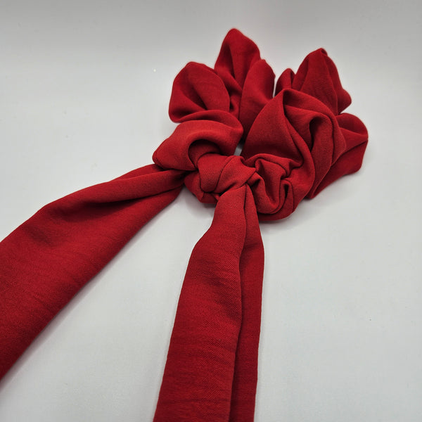 Plain Red Bow-Tie Scrunchies