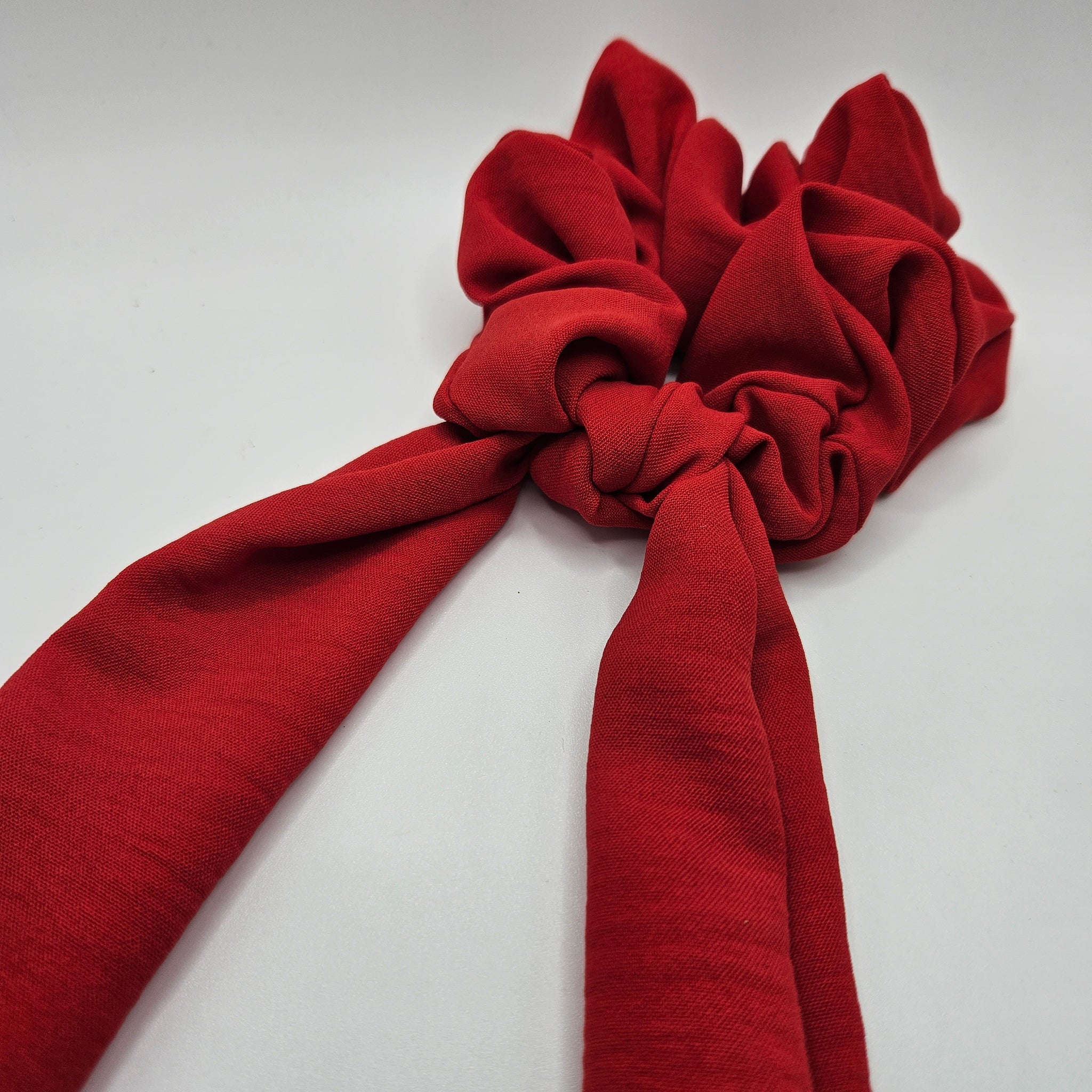 Plain Red Bow-Tie Scrunchies