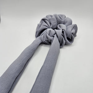 Light Grey Bow-Tie Scrunchies