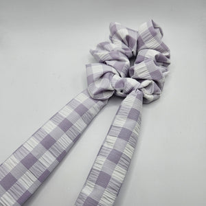 Purple Check Bow-Tie Scrunchies