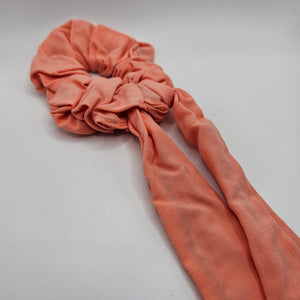 Plain Peach Bow-Tie Scrunchies