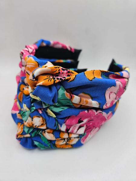 Blue Funky Floral Alice Band