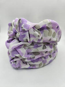 Purple & Grey Floral Alice Band