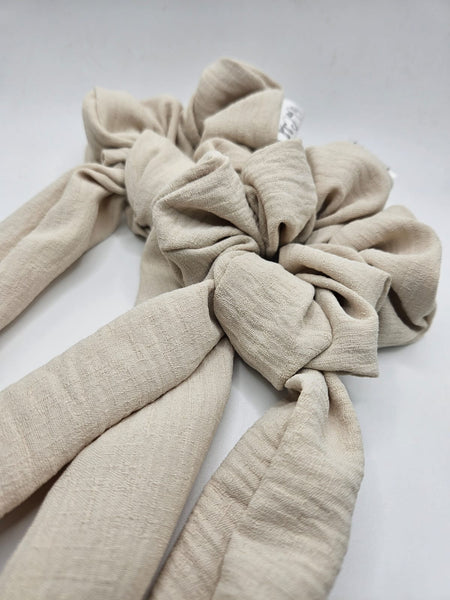 Cream/Nude Bow-Tie Scrunchies