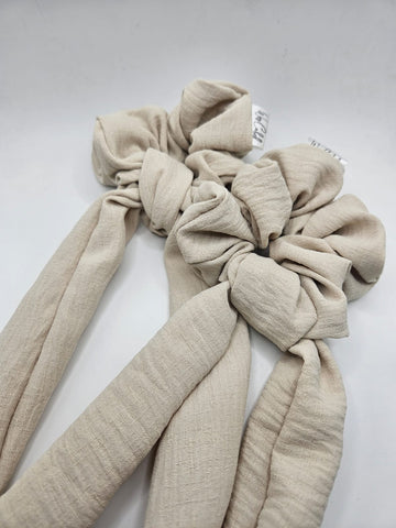 Cream/Nude Bow-Tie Scrunchies