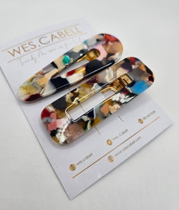 Multi Colour Acrylic Hairclips