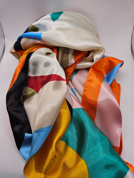 Multi Colour Pattern Satin Scarf