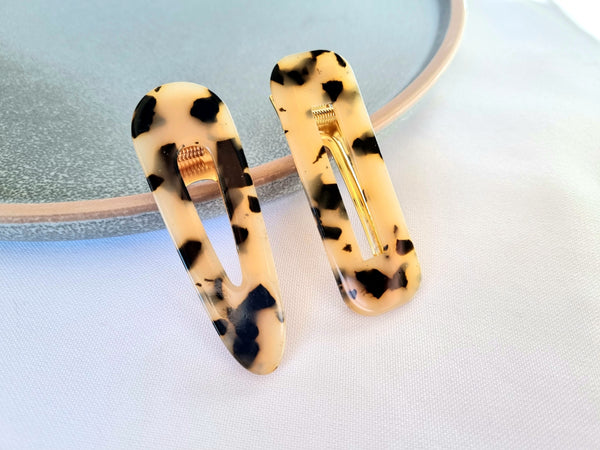 Leopard Acrylic Hairclips