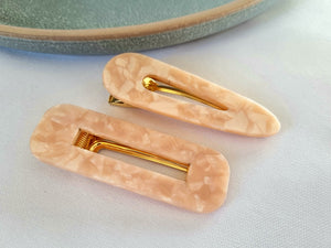 Marble Pink Acrylic Hairclips