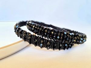 Thick Black Crystal Alice Band