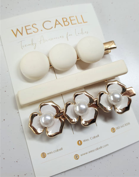 White Hairclip Sets