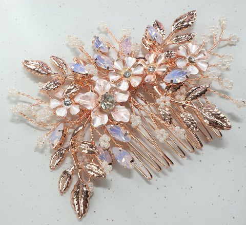 Rose Gold Bridal Hair Combs