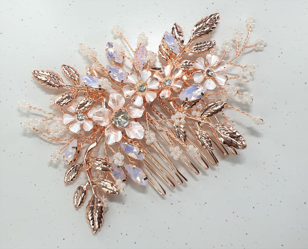 Rose Gold Bridal Hair Combs