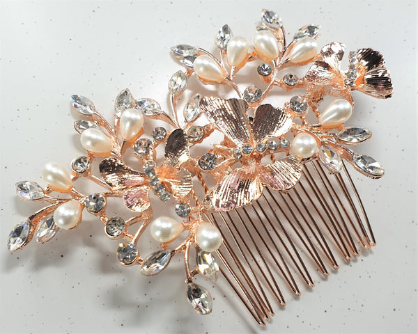 Rose Gold Bridal Hair Combs