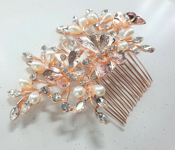 Rose Gold Bridal Hair Combs