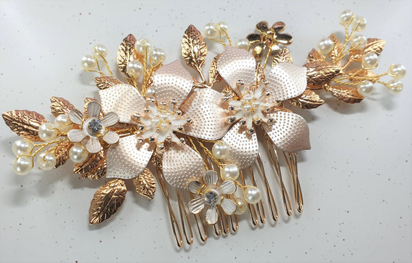 Rose Gold Bridal Hair Combs