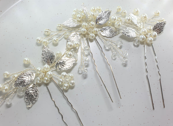 Silver Bridal Hair Pins