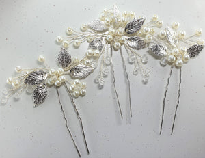 Silver Bridal Hair Pins