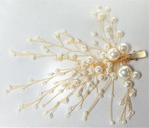 Golden Pearly Bridal Hairclip