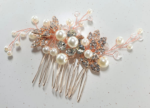 Rose Gold Bridal Hair Combs