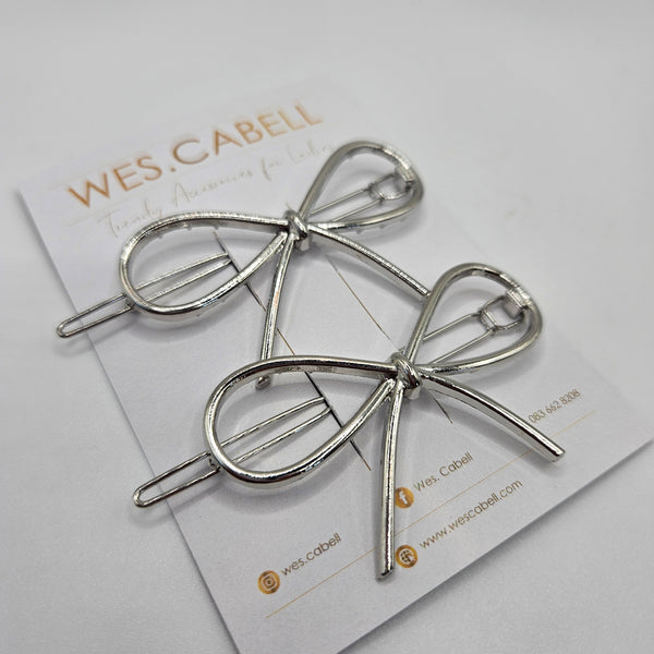 Silver Open End Hairclips