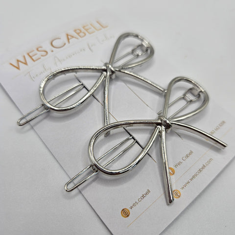 Silver Open End Hairclips